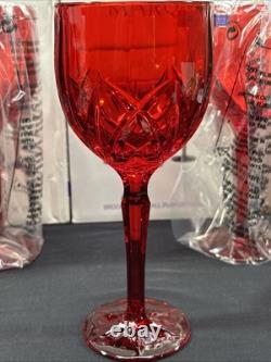 MARQUIS by WATERFORD Brookside Red Crystal Wine Glasses 8.5 Set of 4 Lot Of 3