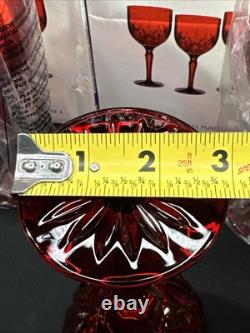MARQUIS by WATERFORD Brookside Red Crystal Wine Glasses 8.5 Set of 4 Lot Of 3