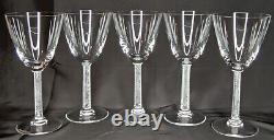 MCM Barware Lalique Phalsbourg Clear Bourgogne Wine Glass Set Of 5 1950s Rare