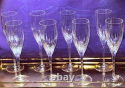 MILLER ROGASKA SOHO SIGNED SET FOR 8 Wine Champagne 9 Flute Hand Blown Crystal