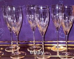 MILLER ROGASKA SOHO SIGNED SET FOR 8 Wine Champagne 9 Flute Hand Blown Crystal