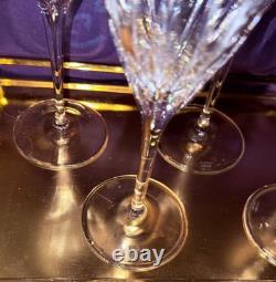 MILLER ROGASKA SOHO SIGNED SET FOR 8 Wine Champagne 9 Flute Hand Blown Crystal