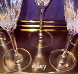 MILLER ROGASKA SOHO SIGNED SET FOR 8 Wine Champagne 9 Flute Hand Blown Crystal