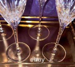 MILLER ROGASKA SOHO SIGNED SET FOR 8 Wine Champagne 9 Flute Hand Blown Crystal