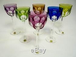 MOSER Crystal MARIENBAD Cut Set of 6 Hock Wine Glasses Cut to Clear