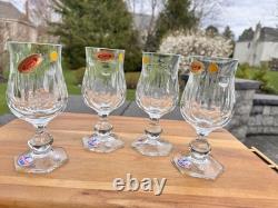 Maestri Muranesi 8 Oz Italian Murano Hand-Cut Crystal Wine Glass 6.5 set Of 4
