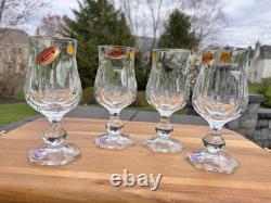 Maestri Muranesi 8 Oz Italian Murano Hand-Cut Crystal Wine Glass 6.5 set Of 4