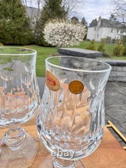 Maestri Muranesi 8 Oz Italian Murano Hand-Cut Crystal Wine Glass 6.5 set Of 4