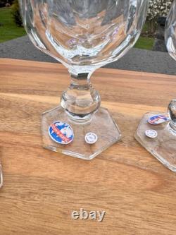 Maestri Muranesi 8 Oz Italian Murano Hand-Cut Crystal Wine Glass 6.5 set Of 4