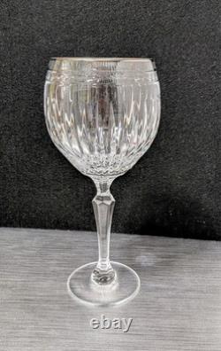 Marquise by Waterford HANOVER Platinum Balloon Crystal Wine Glass 8.7, DISCONT