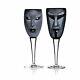 Mats Jonasson Målerås Set of 2 Electra/Kubik Wine Glass Black 25cm