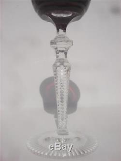 Meissen Meissener Bleikristall Germany Ruby Red Wine Cut Crystal Art Glass Cup