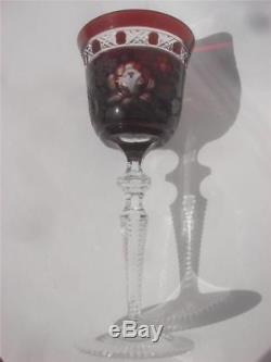 Meissen Meissener Bleikristall Germany Ruby Red Wine Cut Crystal Art Glass Cup