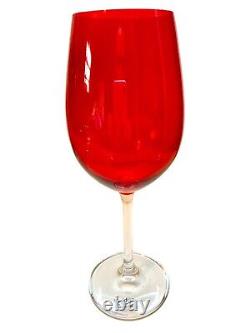 Meridian by Shanon Red Crystal Wine Glasses Set of 6