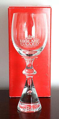 MidCentury Danish Holmegaard Prince Crystal Wine Glasses NEW Each Hand-Signed