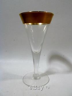 Midcentury DOROTHY THORPE Crystal Gold GOLDEN BAND 6 Wine Goblets