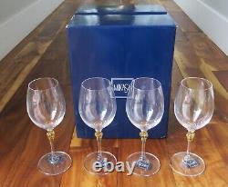Mikasa CHABLIS Gold Grape White Wine Glasses SET OF 4 NEW IN BOX