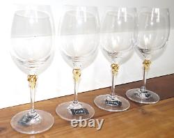 Mikasa CHABLIS Gold Grape White Wine Glasses SET OF 4 NEW IN BOX