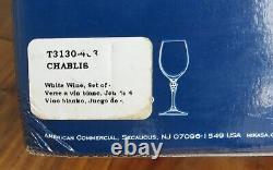 Mikasa CHABLIS Gold Grape White Wine Glasses SET OF 4 NEW IN BOX