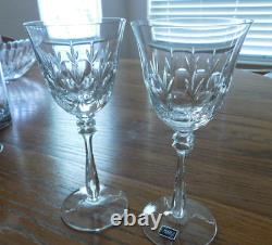 Mikasa Cameo Cut Crystal Water Goblet /Wine Glasses set of 6 New