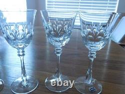 Mikasa Cameo Cut Crystal Water Goblet /Wine Glasses set of 6 New