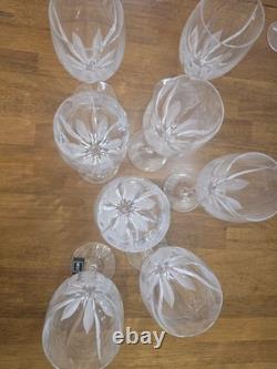 Mikasa Flame D'Amore Crystal Water Goblets 9-inch Wine Glasses Set Of 8