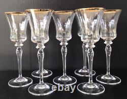 Mikasa Jamestown Crystal Wine Glasses 8 3/4 Set Of 7 Gold Rim