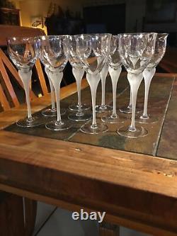 Mikasa Sea Mist Clear Frosted Stem Crystal Wine Glasses SET of 11