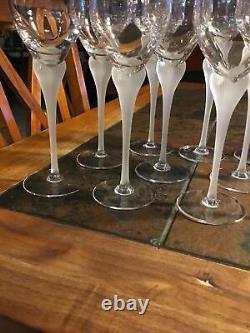 Mikasa Sea Mist Clear Frosted Stem Crystal Wine Glasses SET of 11