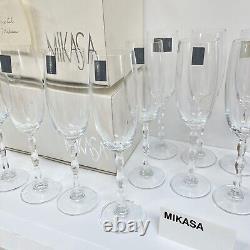 Mikasa (Set of 12) Crystal Sofia Vintage Champagne Flutes New Original Boxes