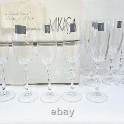 Mikasa (Set of 12) Crystal Sofia Vintage Champagne Flutes New Original Boxes