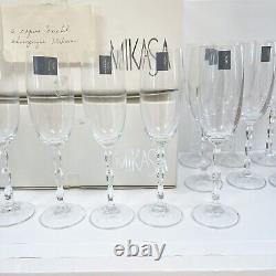 Mikasa (Set of 12) Crystal Sofia Vintage Champagne Flutes New Original Boxes