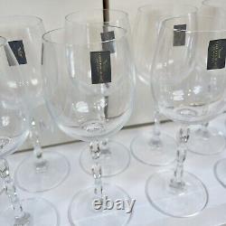 Mikasa (Set of 12) Crystal Sofia Vintage Clear Wine Glasses New Original Boxes