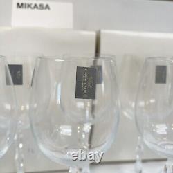 Mikasa (Set of 12) Crystal Sofia Vintage Clear Wine Glasses New Original Boxes