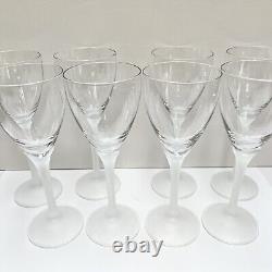 Mikasa (Set of 8) Vintage Alexandra Crystal Wine Glasses Frosted Flower Stem