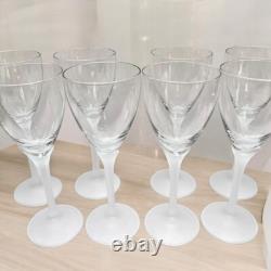Mikasa (Set of 8) Vintage Alexandra Crystal Wine Glasses Frosted Flower Stem