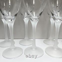 Mikasa (Set of 8) Vintage Alexandra Crystal Wine Glasses Frosted Flower Stem