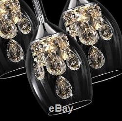 Modern Crystal Wine Glasses Chandelier Ceiling Light Pendant Lamp LED Lighting