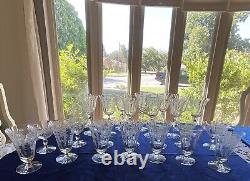 Morgantown MIKADO- Etched Crystal Wine, Water Cocktail, Stem Glasses Large Set