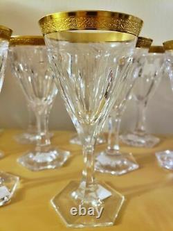 Moser Crystal Glass Adela Melikoff 24KT Gold Encrusted Rim Red Wine RARE MINT