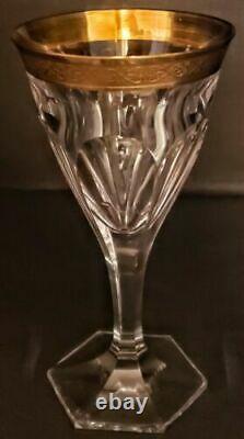 Moser Crystal Glass Adela Melikoff 24KT Gold guilded Rims White Wine or Cocktail