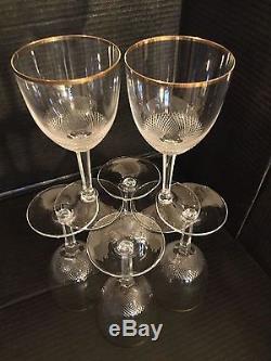 Moser Crystal Royal Pattern, Set Of 6 Clear Claret Wine Glass Diamond Cut