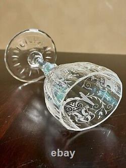 Moser Cut & Engraved Maria Theresia Wine Glass