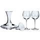 Moser Dionys Clear Crystal Decanter & Two Clear Crystal Red Wine Glasses