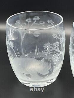 Moser Rowland Ward Safari Crystal Stemless Wine Or Whiskey Glass Rhinoceros READ