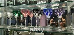 Multi- Color Vintage Antique St Louis Made In France Crystal Wine Glasses Set