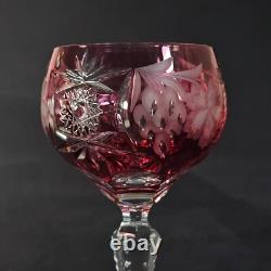 NACHTMANN TRAUB RUBY TALL WINE HOCK, Cut Lead Crystal, 8 1/4, 6 OZ, GERMANY