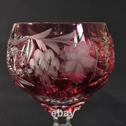 NACHTMANN TRAUB RUBY TALL WINE HOCK, Cut Lead Crystal, 8 1/4, 6 OZ, GERMANY