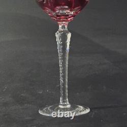 NACHTMANN TRAUB RUBY TALL WINE HOCK GLASSES, Cut Lead Crystal, 8 1/4, 8 Oz, 2PC
