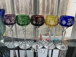 NACHTMANN TRAUBE CUT TO CLEAR HOCK WINE GLASS GOBLET Set Of 5
